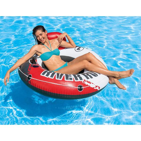 Inflatable Floating Water Tube Blue & White 53 Inches For Lake Pool Ocean Raft 