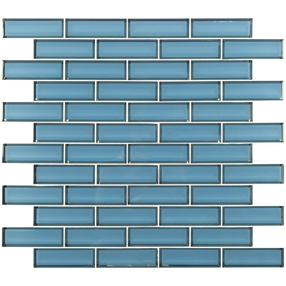 Haiku Sapphire 3x9 Beveled Glass Subway Tile Case