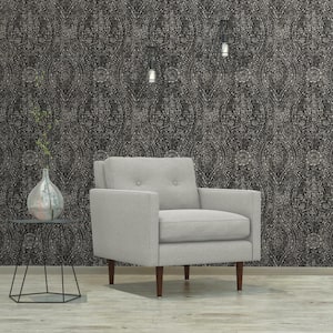 Ornate Ogee Black and Taupe Peel and Stick Wallpaper (Covers 28.18 sq. ft.)