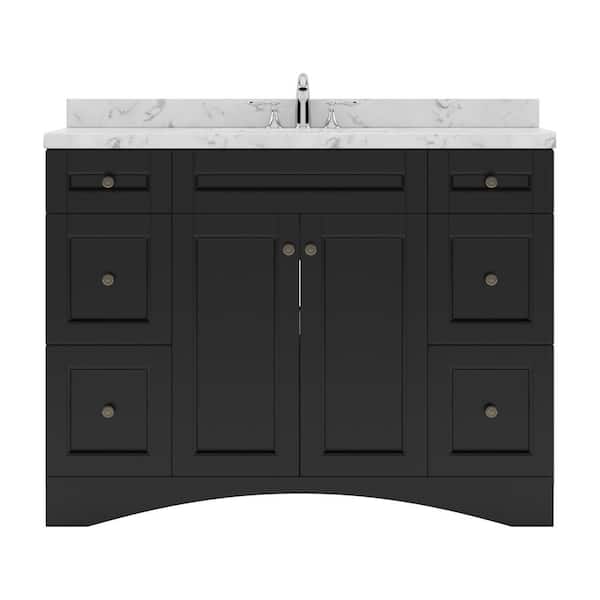 Virtu USA Elise 48 in. W x 22 in. D x 37 in. H Single Sink Bath Vanity in Espresso with Quartz Top