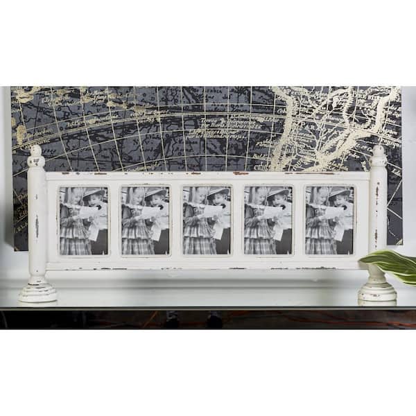 Litton Lane White Wood Vintage Photo Frame 15 in. x 36 in.