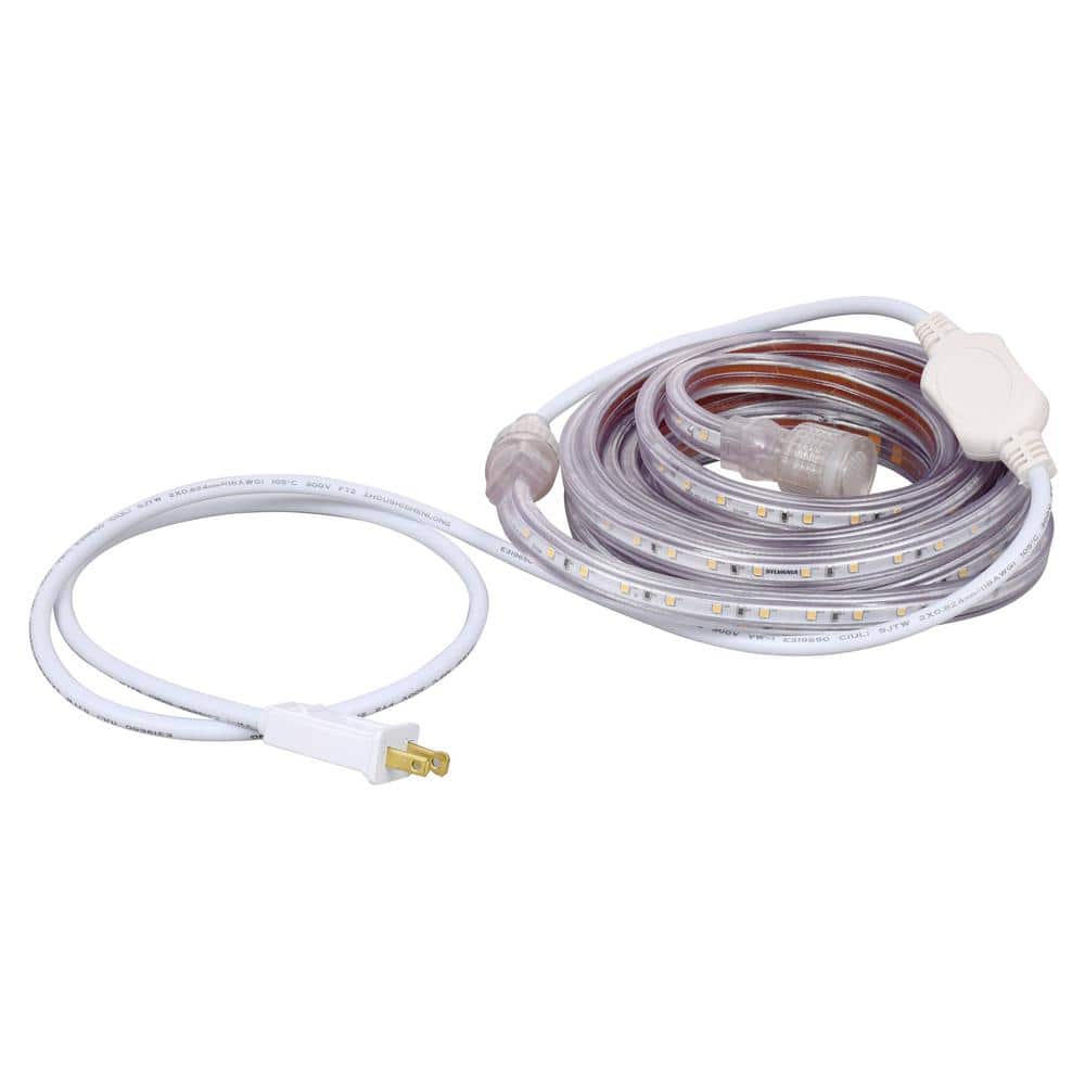 16.4 ft. 30-Watt Plug-In Outdoor Flex LED Landscape Lighting Set Deck Rail Light Bright White 4000K, White price history on PriceWatchPro
