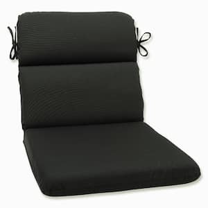 Solid Outdoor/Indoor 21 in W x 3 in H Deep Seat, 1-Piece Chair Cushion with Round Corners in Black Fortress
