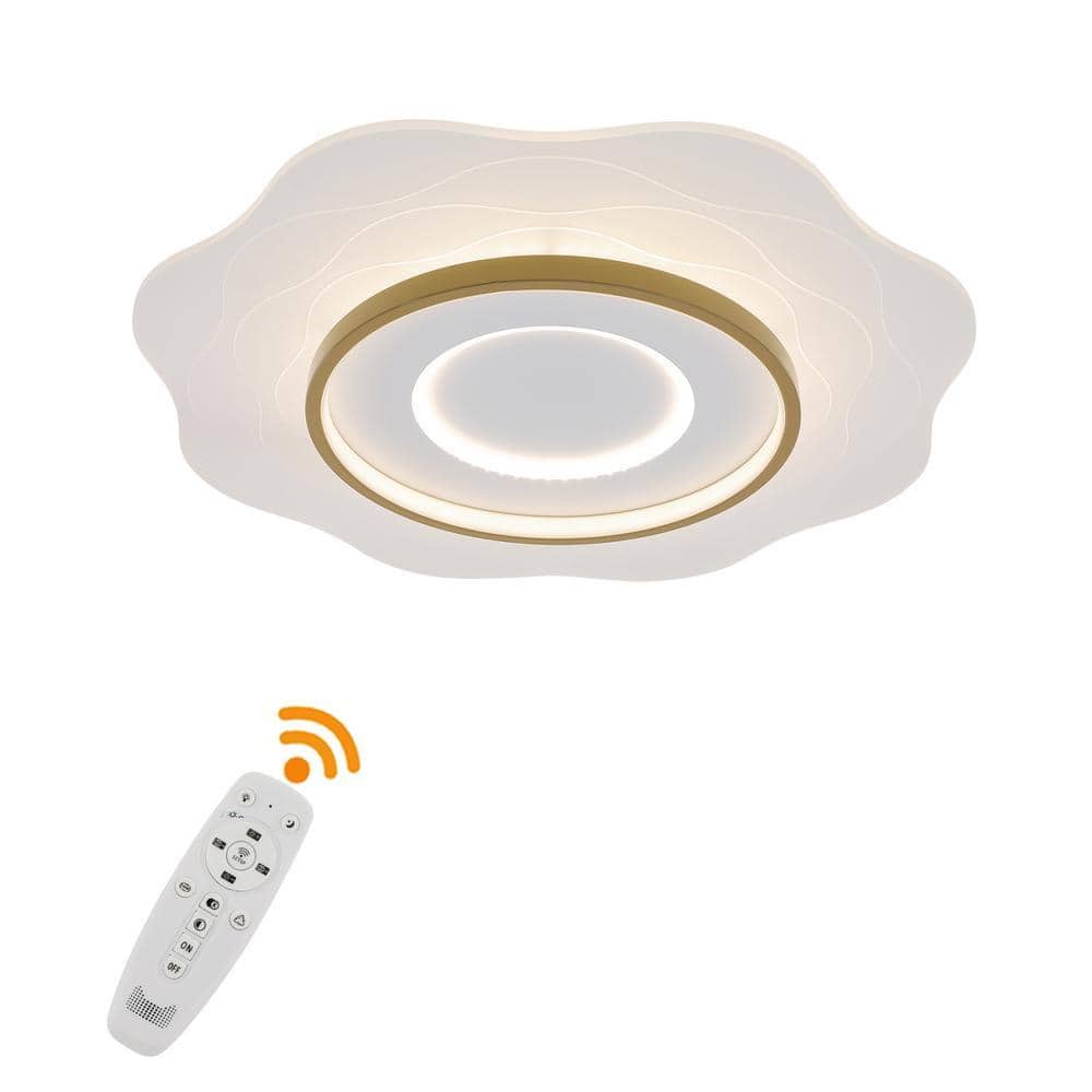 OUKANING 23.62 in. 1-Light White Modern Creative Wave Design