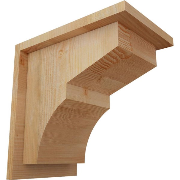 Ekena Millwork 8 in. x 12 in. x 12 in. Monterey Rough Sawn Douglas Fir Corbel with Backplate