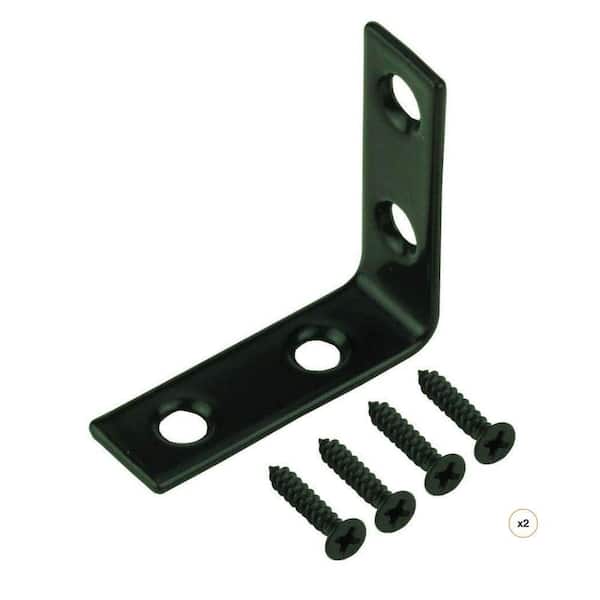 2 in. Steel Black Corner Brace (8-Pack)