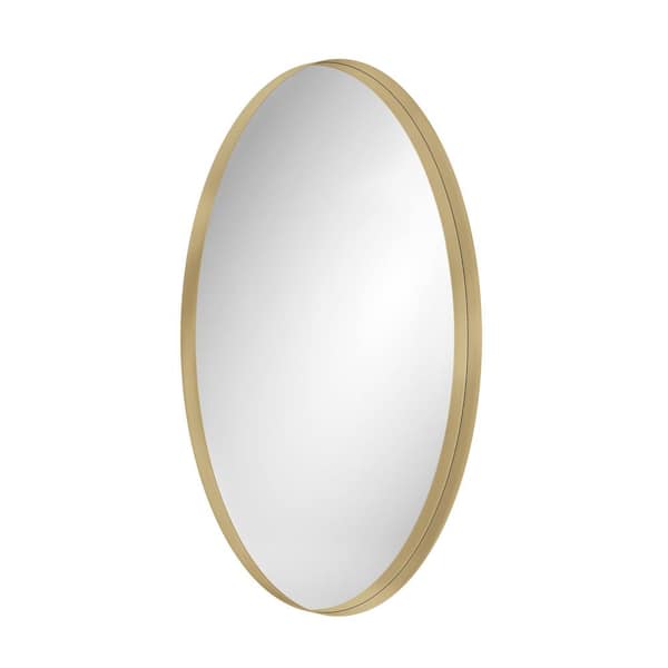 Unbranded 18 in. W x 28 in. H Oval Metal Framed Wall Mount Modern Decor Bathroom Vanity Mirror