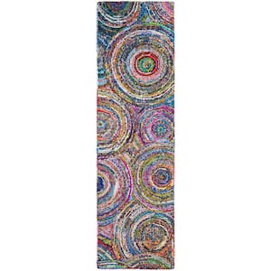 Nantucket Multi 2 ft. x 10 ft. Geometric Circles Runner Rug