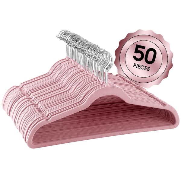 Elama Pink Plastic Hangers 50-Pack 985111892M - The Home Depot