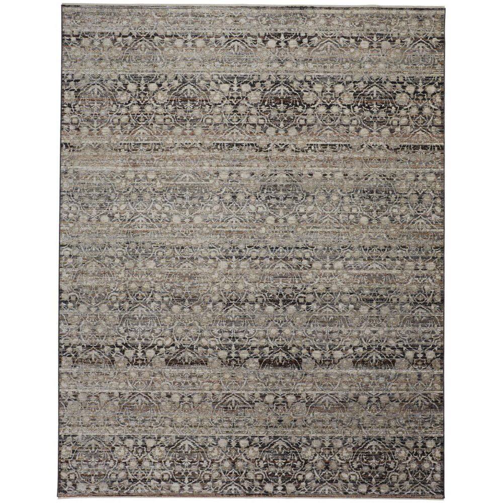 HomeRoots 5 ft. x 8 ft. Gray and Ivory Abstract Area Rug 2000512505 ...
