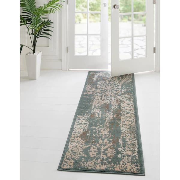 Tuareg Mirage Green 2' 6 x 10' 0 Runner Rug