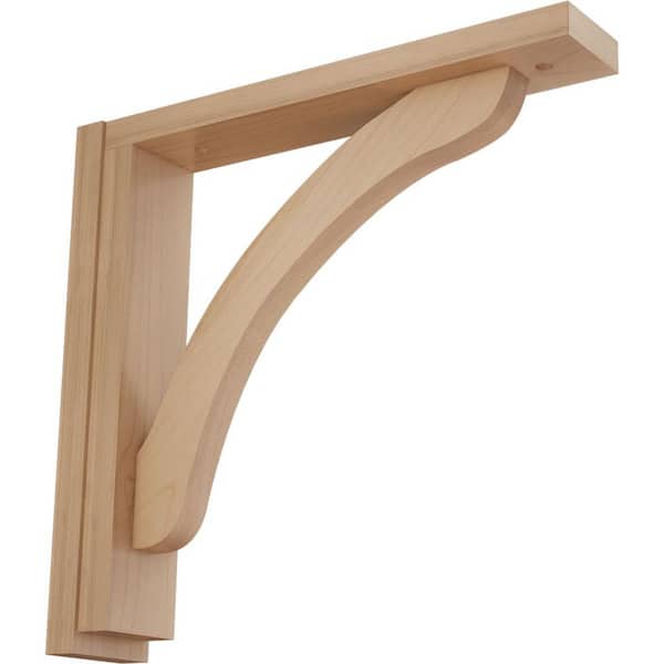 Ekena Millwork 2-1/2 in. x 12-3/4 in. x 12-1/4 in. Alder Reece Shelf Bracket