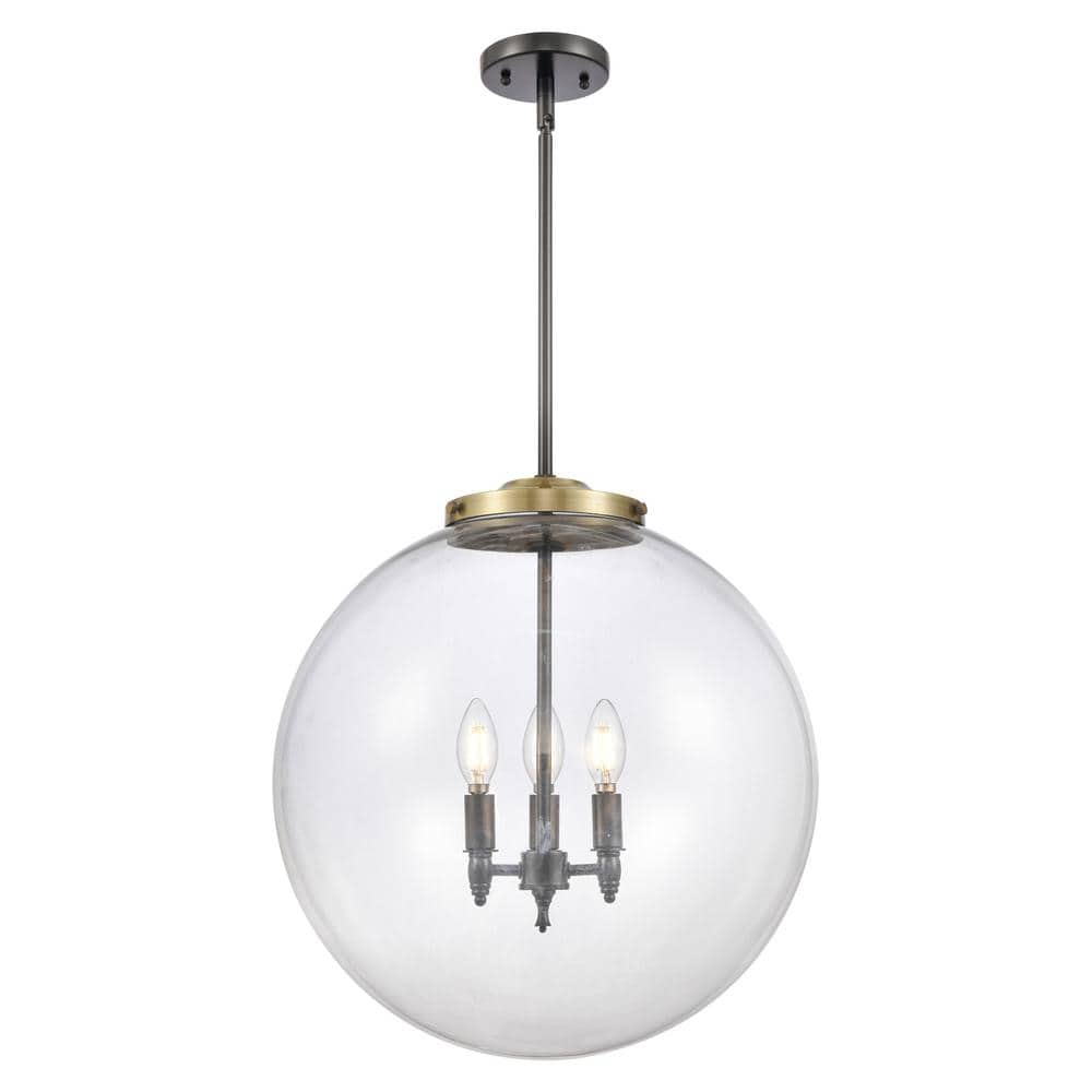 Beacon 60-Watt 3-Light Black Antique Brass Shaded Mini Pendant Light with Clear Glass Shade price history on PriceWatchPro