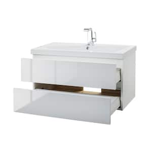 Sangallo 36 in. W x 18 in. D x 21 in. H Bathroom Vanity Side Cabinet in Sunny White with Top