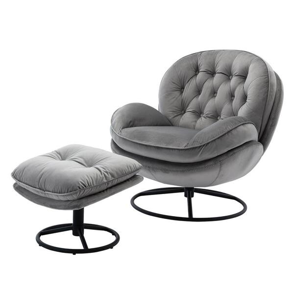 grey swivel egg chair