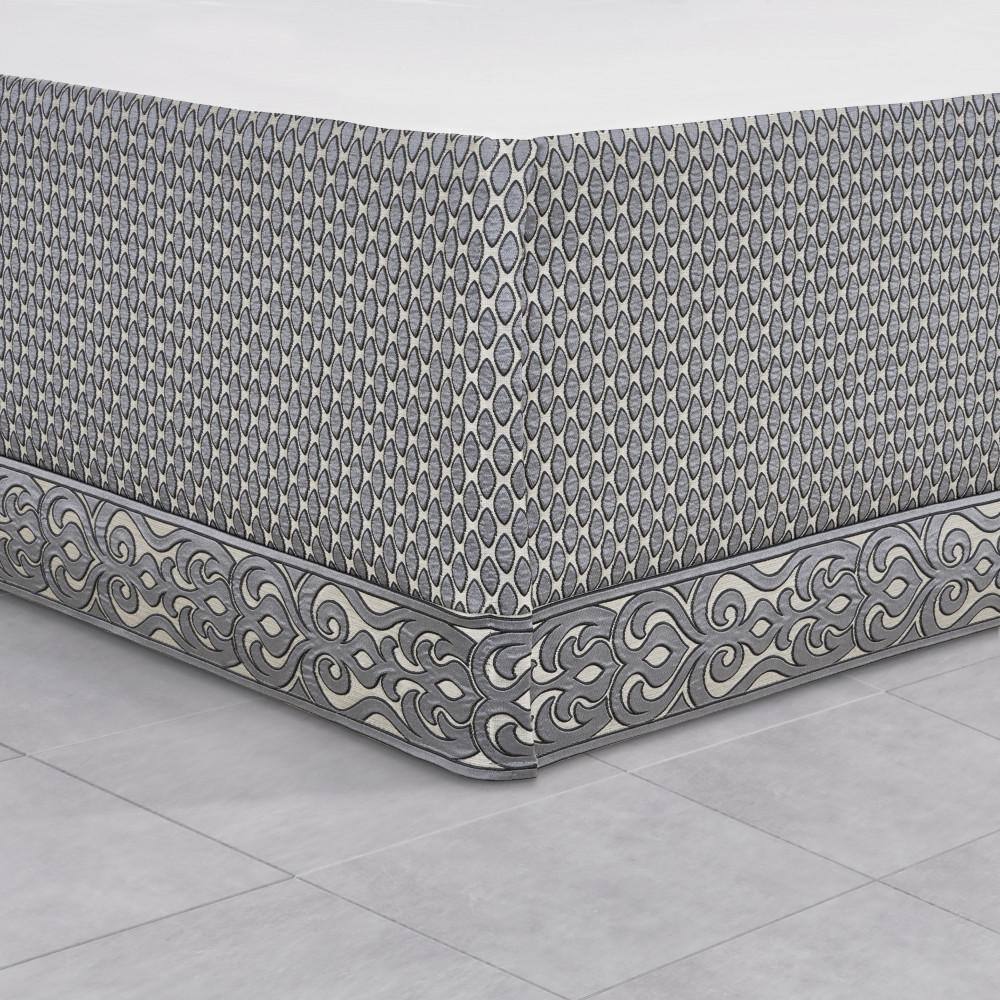 Gray Queen Hollywood Glam Comforter Set with Tucks