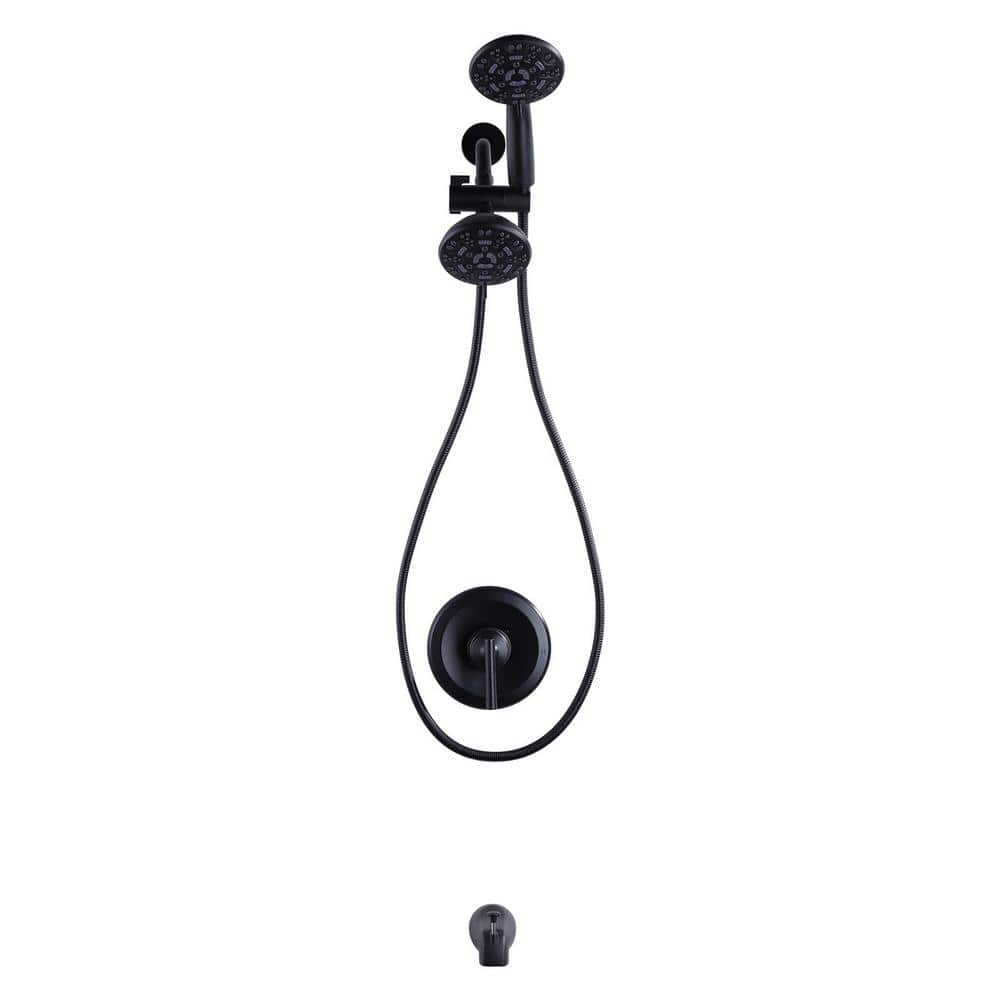 Matte Black 7-Spray Wall Mounted Shower Faucet System