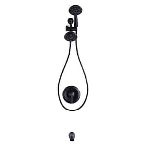 Single Handle 7-Spray Tub and Shower Faucet 1.8 GPM High Pressure Pressure Shower Faucet in. Matte Black Valve Included