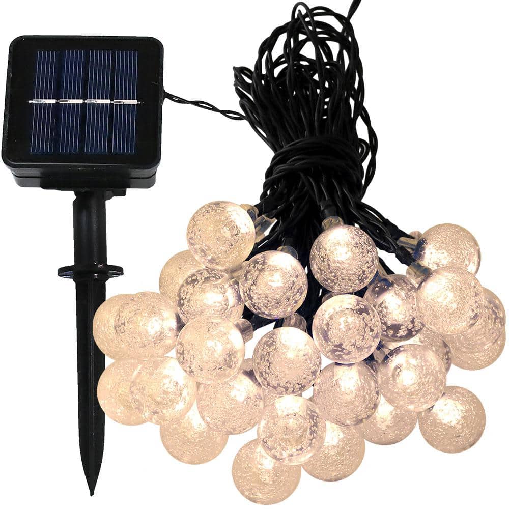 2-Set 20FT Solar 30 LED String Light Crystal Globe Garden Outdoor Tree Decor 