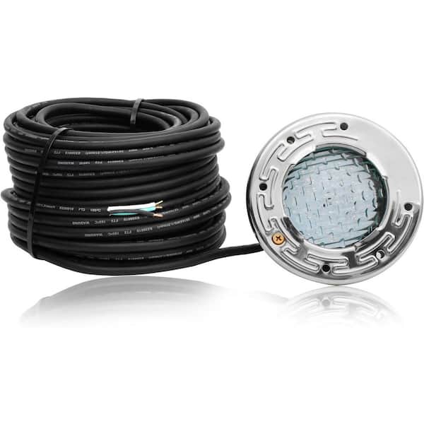 6 in. LED Spa Pool Light 100FT AC120V Underwater Swimming Pool Light for Inground Pools and Spa White