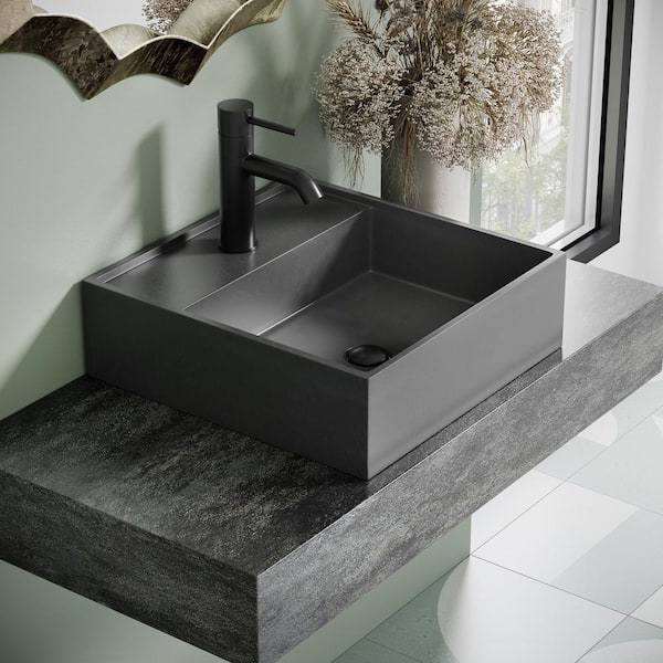 New concrete 2024 bathroom vessel sink Square modern