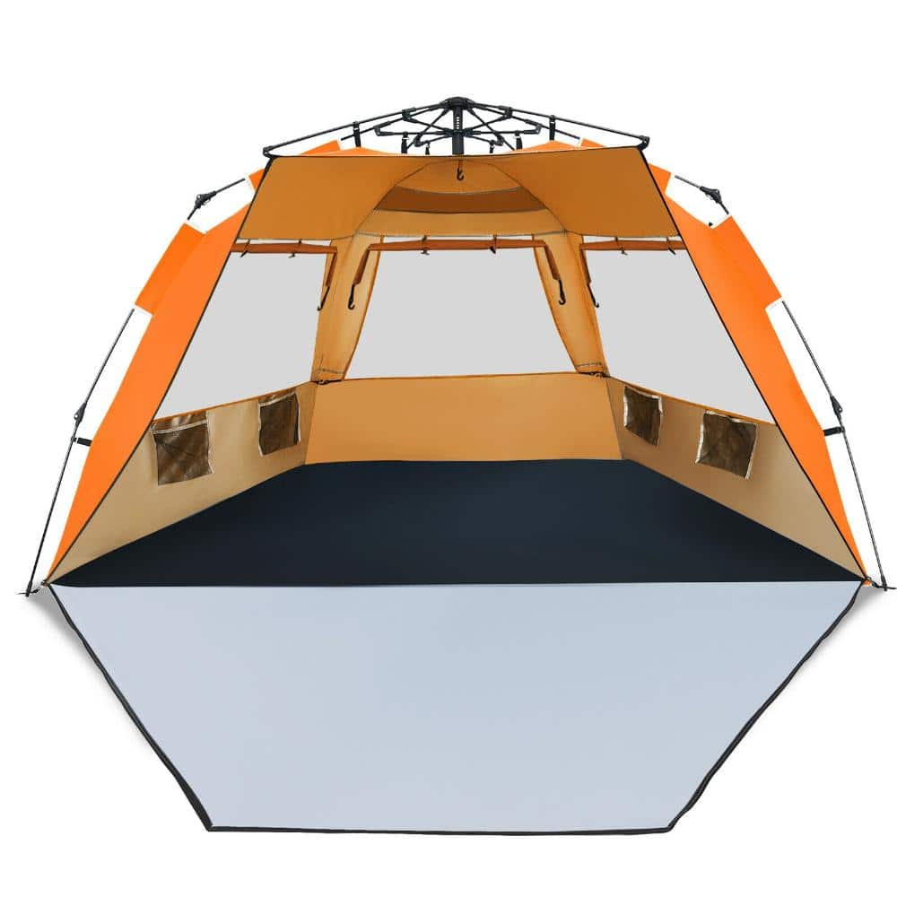 3-4 Person Easy Pop Up Beach Tent UPF 50+ Portable Sun Shelter Windproof Easy Setup for Beach Outdoor Set-Orange price history on PriceWatchPro