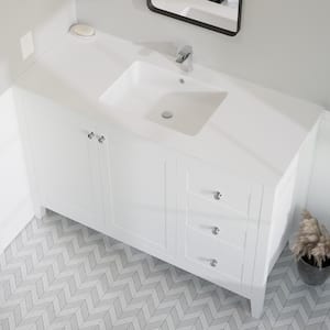 Voltaire49 in. Vanity Top in Glossy White with 1-Basin