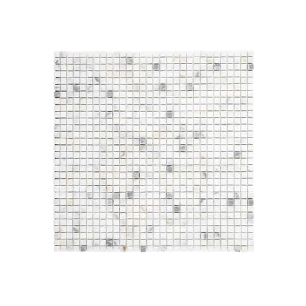 Jeffrey Court Shimmer White 12.625 in. x 12.625 in. Squares Polished Natural Stone Mosaic Wall and Floor Tile (5.35 sq. ft./Case)