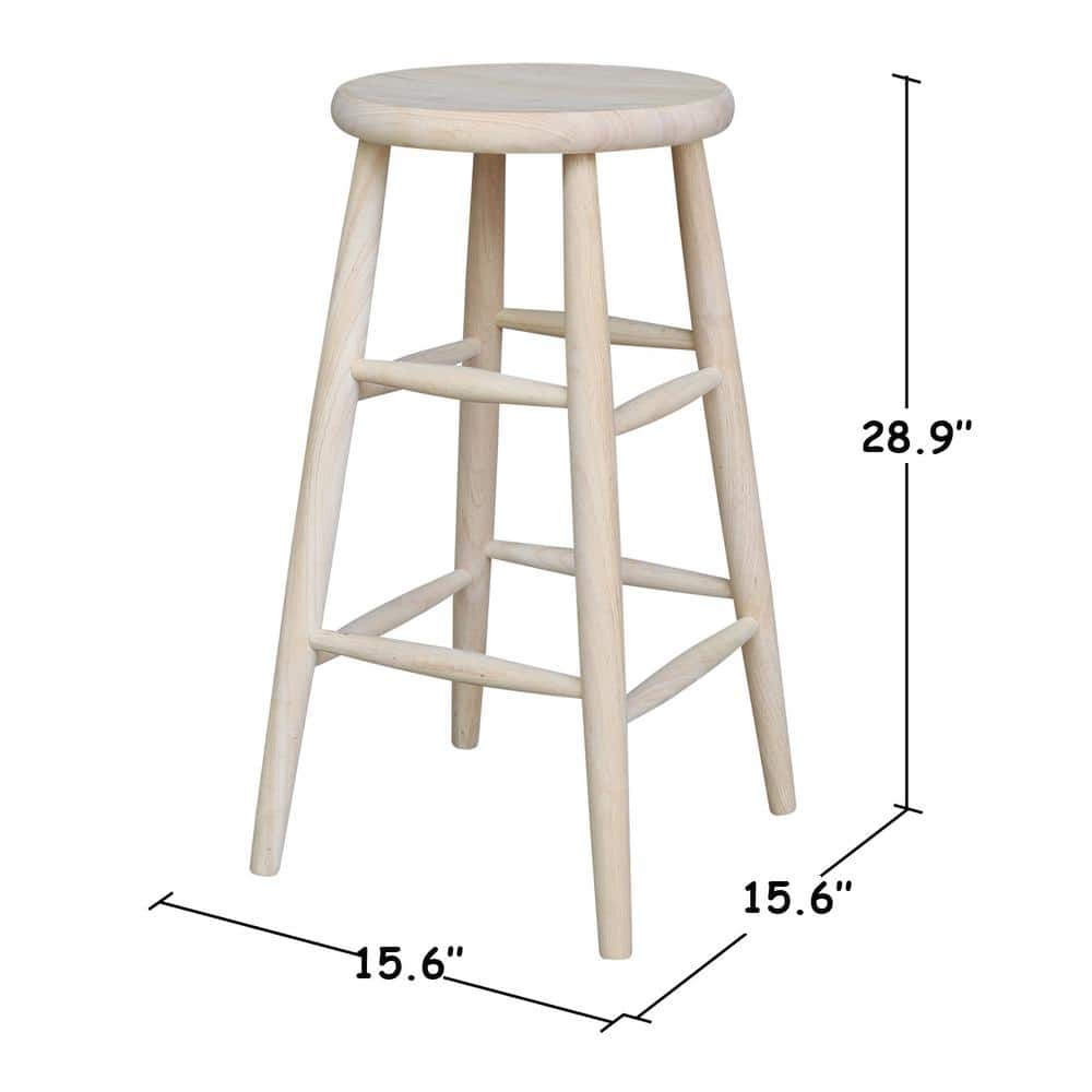 Eco-Friendly Parawood 31" Backless White Barstool