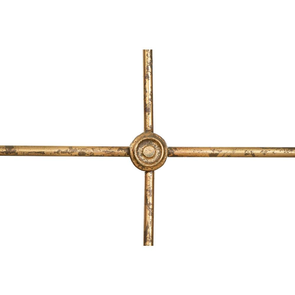 65" Gold Rectangular Metal Framed Wall Mirror