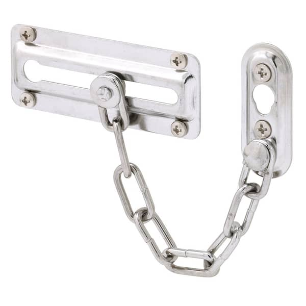 Prime-Line 3-7/16 in. Stamped Steel Chrome Plated Finish, Entry Door Chain Lock