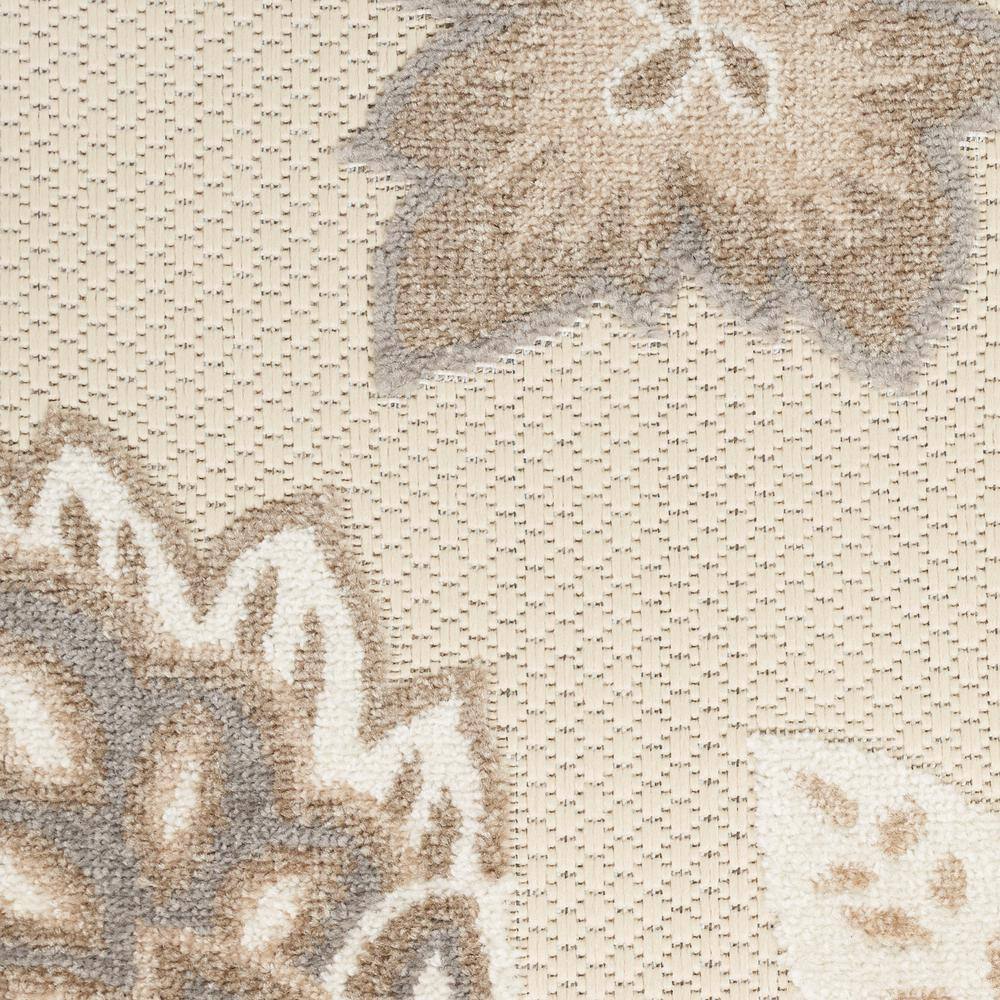 Beige Floral Synthetic Rectangular Rug 2'8" x 4'