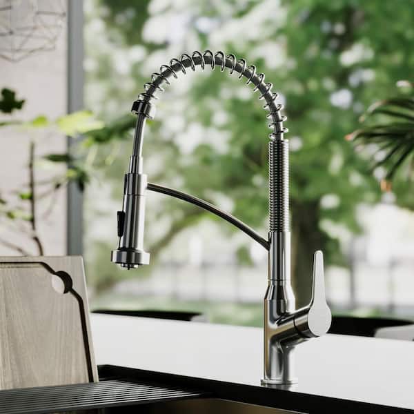 Scottsdale Single Handle Pull Down Sprayer Kitchen Faucet in Spot-Free Stainless Steel