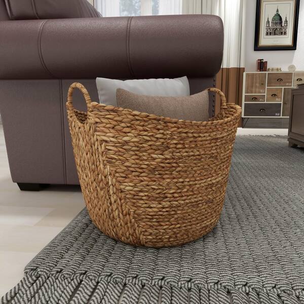 Litton Lane Brown Sea Grass Contemporary Storage Basket 19 in. x 20 in. x  17 in. 48970 - The Home Depot