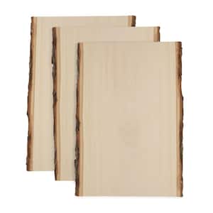 1 in. x 12 in. x 16 in. Basswood Live Edge Plank Project Panel (3-pack)