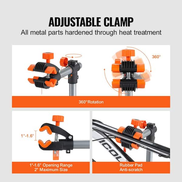 Adjustable outlet height bike repair stand