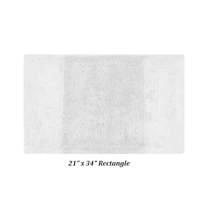 Granada 21 in. x 34 in. White 100% Cotton Rectangle Bath Rug