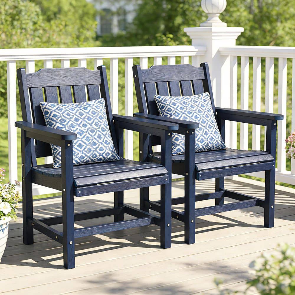 Innovaze Poly Lumber Slat Back Outdoor Dining Chair (Set of 2