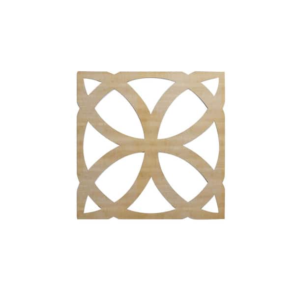 Ekena Millwork 15-3/8 in. x 15-3/8 in. x 1/4 in. Hickory Medium Daventry Decorative Fretwork Wood Wall Panels (50-Pack)