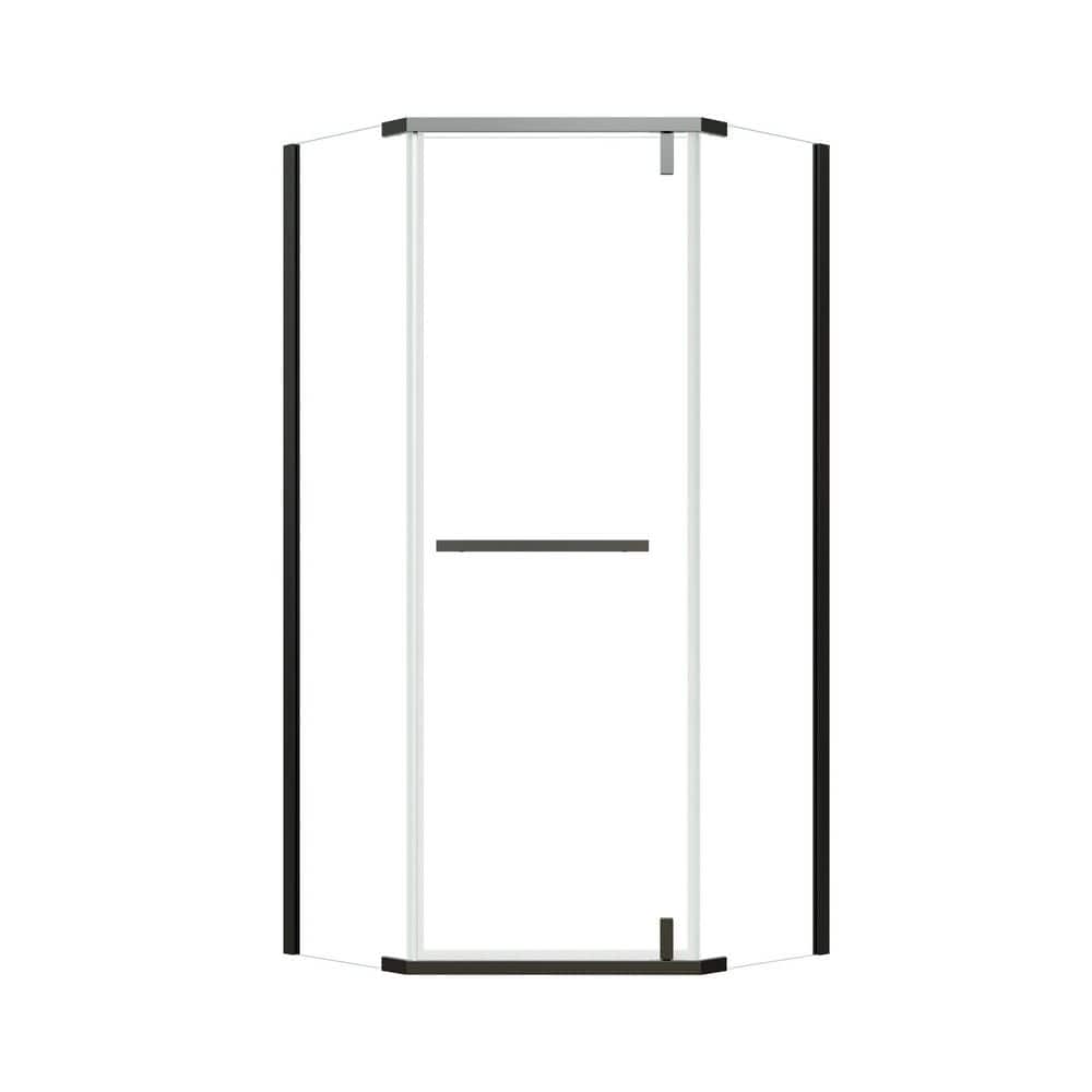 34.18 in. W x 72 in. H Neo Angle Pivot Semi Framed Corner Shower Enclosure in Matt Black Finish price history on PriceWatchPro