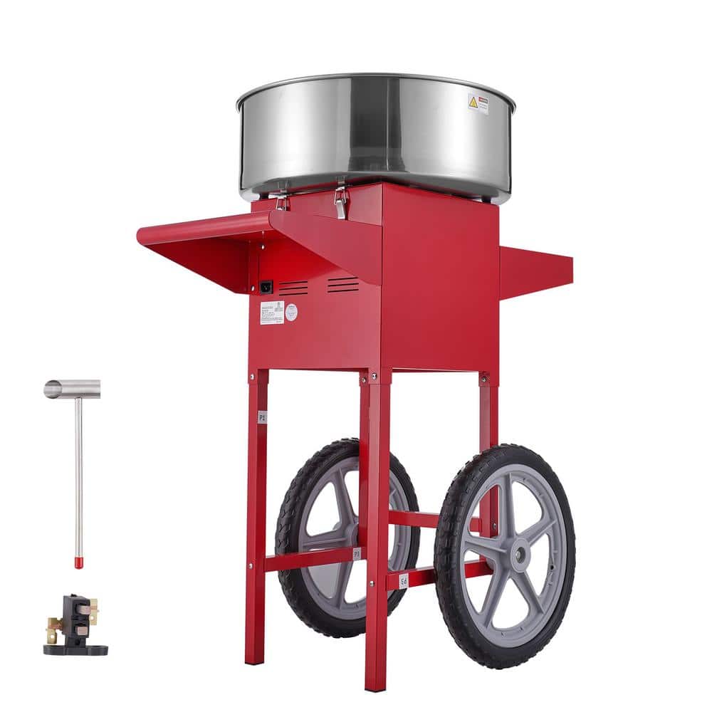 1000W Electric Cotton Candy Machine with Cart, Commercial Candy Floss Maker, Stainless Steel Bowl, Sugar Scoop, Red price history on PriceWatchPro