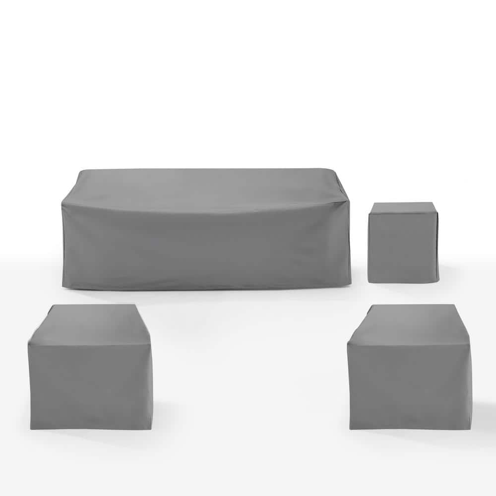 Gray Heavy-Duty Vinyl 4-Piece Outdoor Furniture Cover Set