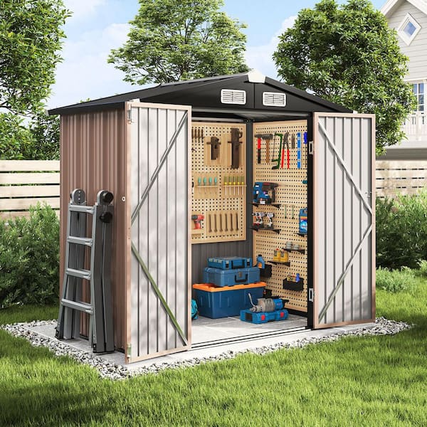 6 ft. W x 4 ft. D Metal Storage Shed for Garden and Backyard (18 sq. ft.)