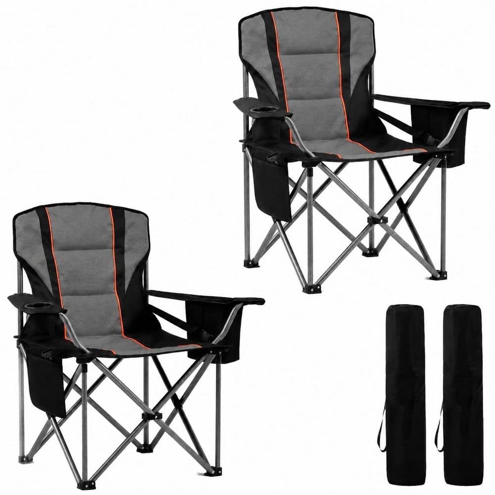 2 Pack Fully Padded Oversized Camping Chair Heavy Duty Chair Set with Adjustable Lumbar Support Cooler Bag Cup Holder price history on PriceWatchPro