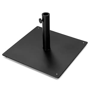 36 lbs. Square Metal Patio Umbrella Base with 3 Adapters in Black