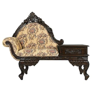 Victorian Brown Cherry Gossip Bench 43 in. H x 54 in. W x 24 in. D