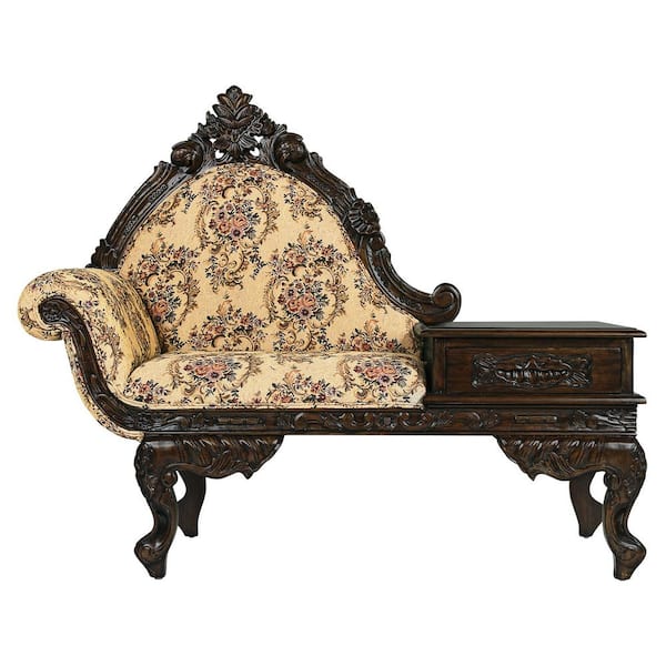 Design Toscano Victorian Brown Cherry Gossip Bench 43 in. H x 54 in. W x 24 in. D
