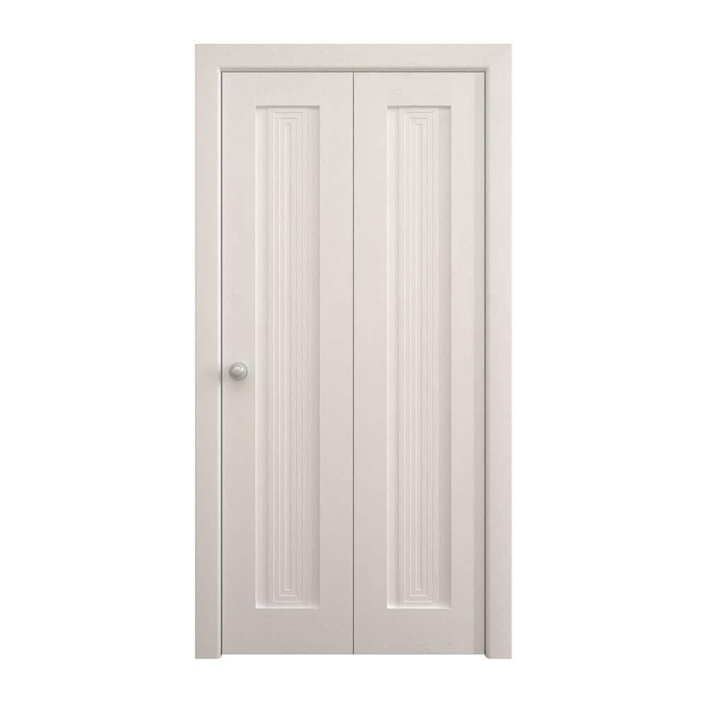 Assemble Required 56 in. x 96 in. Painted White Oak Solid Wood Bi-Fold Doors with Hardware price history on PriceWatchPro