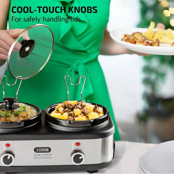 three pot slow cooker