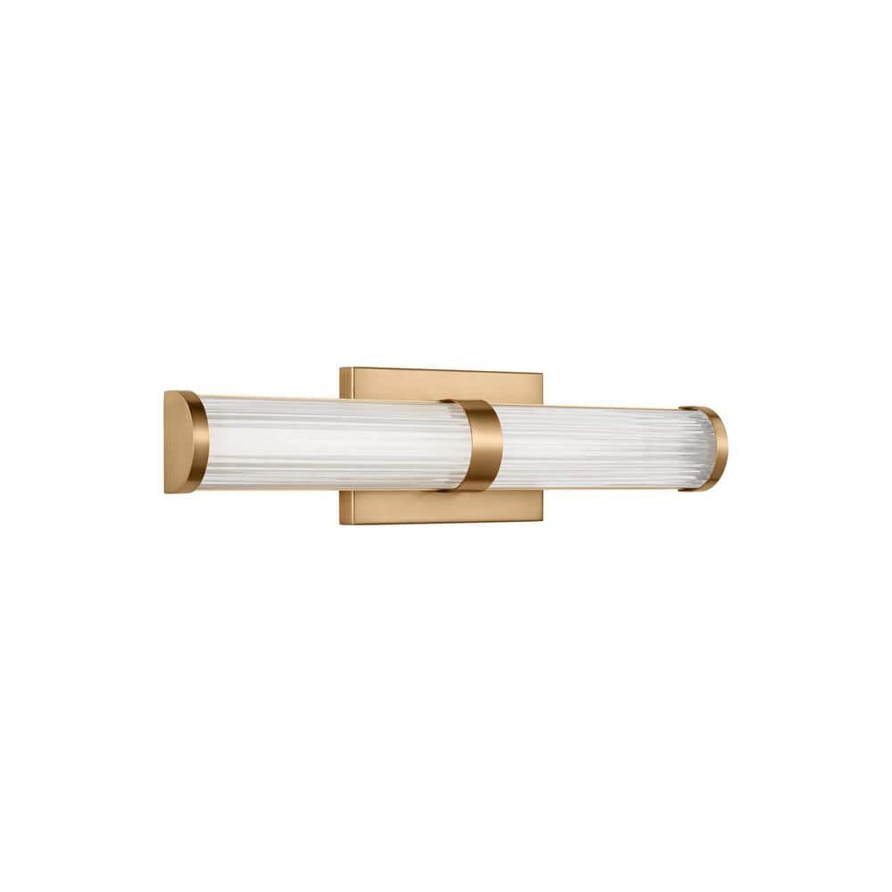 Satin Brass LED Cylinder Wall Sconce with Frosted Acrylic Diffuser